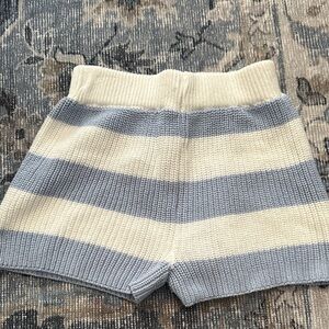 Sincerely Jules Kids Striped Shorts - Cream and Gray
